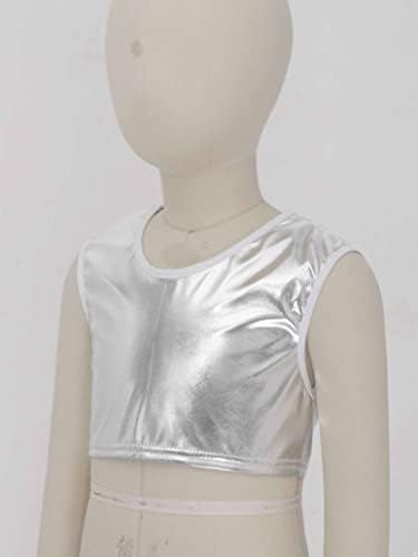 Loloda/ Лъскави спортни Блузи с метална закопчалка на гърба за момичета, Балетные Костюми в стил хип-Хоп, Джаз,
