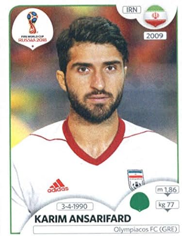 Етикети световното Първенство Панини 2018 Русия 189 Карим Ансарифард Иран Футболна стикер