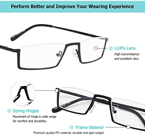 LUR 3 опаковки на метални очила за четене в полуободке + 3 опаковки очила за четене без полуободки (само 7 двойки