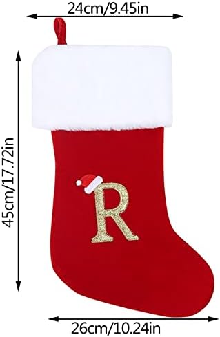 Коледни Витражи с Монограм, Коледни Чорапи, Чорапи, Класически Персонализирани Чорапи, Украса за семейни празници,