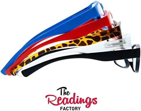 THE READINGS FACTORY Опаковки 5 предписване на очила за четене за мъже и жени. На Пресбиопия. 4 Деления - ди