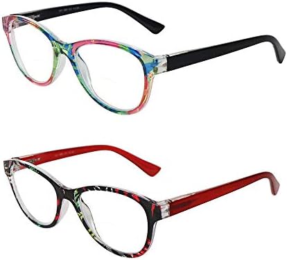 Hyyiyun 2 двойки Бифокальных Очила За Четене Женски С Пружинным тръба на шарнирна Връзка Cateye Дизайнерски