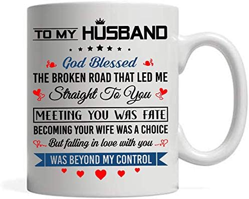 Послушно Смешно кафеена чаша, Моя Съпруг, Аз Те обичам, Бог да Благослови Счупена Пътя, Който Ме Доведе Точно