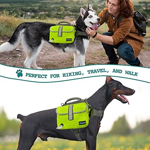 Раница за кучета PetAmi за кучета със средни размери, Седельная Чанта за кучета, Седельная чанта със светлоотразителни странични джобове за сигурност за туризъм, къмп
