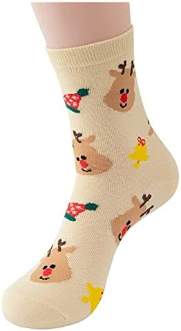 Oplxuo Един Чифт Коледни Чорапи Унисекс Снежен Дядо Коледа Лосове Коледни Чорапи Празнична Екип Коледни Чорапи С Нестандартен Забавни Цветни Чорапи