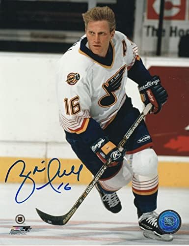 Действие Бретта Halla Сейнт Луис Блус С автограф 8x10 - Снимки от НХЛ С автограф