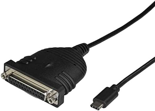 StarTech.com USB Кабел C до паралелен принтер - Жак DB25 за принтери IEEE1284 - Хранене от гуми - Адаптер кабел