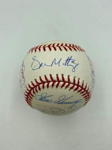 Легенди на бейзбола на всички времена Янкис Подписаха Дерек Джетера Ривера Маттингли Щайнер - Бейзболни топки