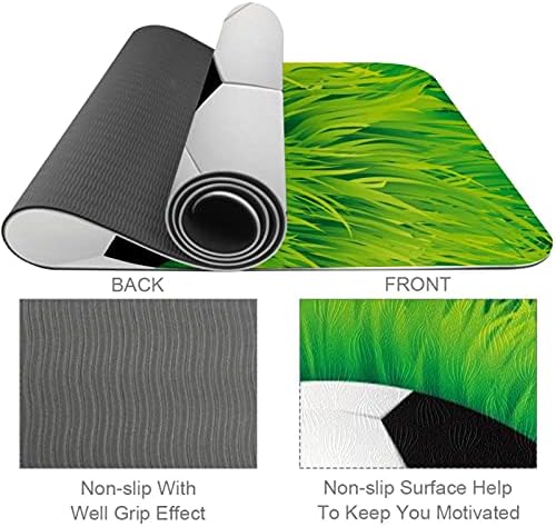 Siebzeh Творчески футболен килимче за йога с зелена трева на Премиум-клас, в екологично Чист Гумена подложка