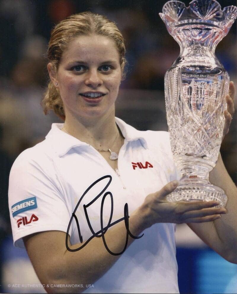 Снимка с автограф от Ким Клайстерс 8х10 - Шампионка на откритото първенство на САЩ по тенис, Голяма рядкост!
