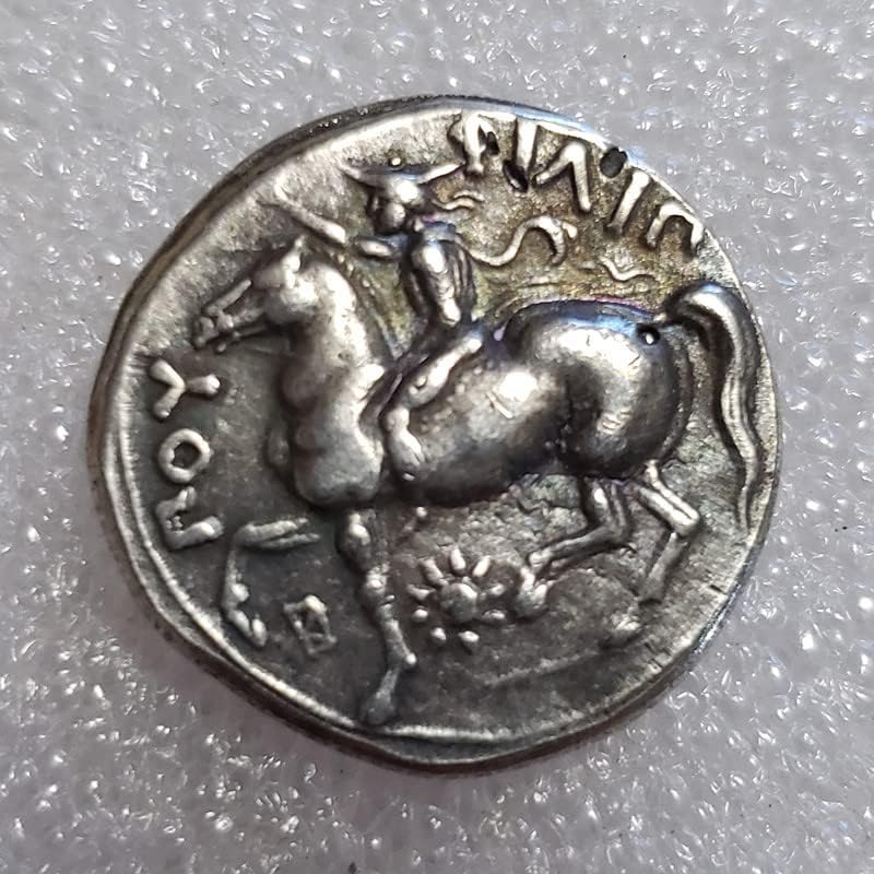 Старинните Занаяти Гръцки Монети От Мед Със Сребърно Покритие Състарени Сребърни Долара Сребърни Кръгли #3398