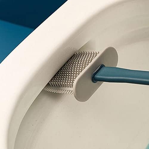 Силиконова четка за тоалетна ZUKEEMTS, Силиконова четка за почистване на тоалетната чиния без задънена улица,