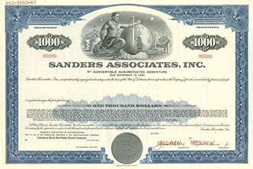 Sanders Associates, Inc. - Облигации на стойност 1000 долара
