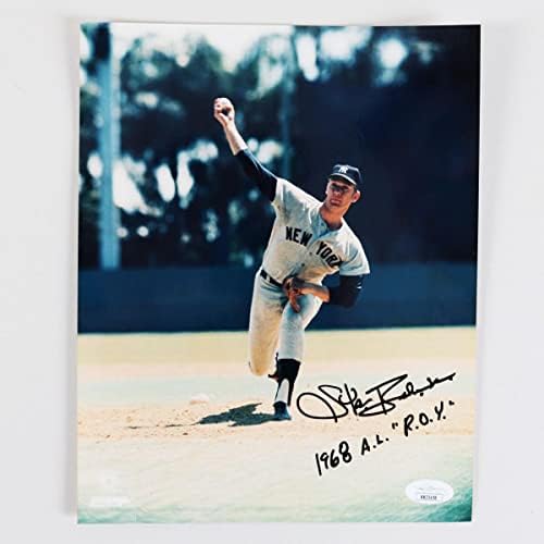 Снимка с автограф на Стан Бансена 8 × 10 Янкис – COA JSA - Снимки на MLB С автограф
