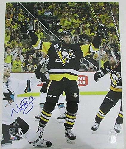 Ник Бонино Пингуинс Купа Стенли С Автограф /Снимка с автограф 16x20 JSA 133960 - Снимки на НХЛ с автограф