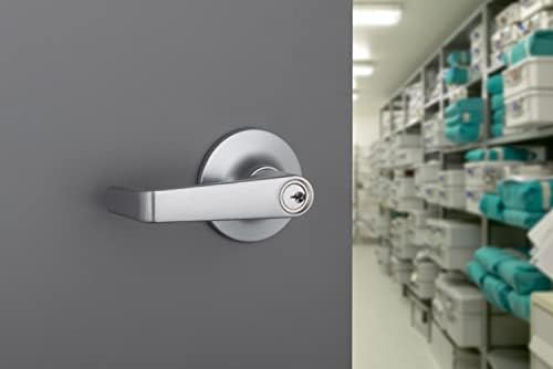BRINKS Commercial - 4-Комплектен Лек лост за отваряне на врати на склад с ключ, матово хромирани елементи - Отговаря на стандартите на ANSI Клас 2 и отговаря на изискванията на AD