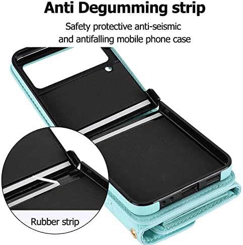 Защитни капаци с панти капак, калъф-портфейла през рамото на раменна рамо, Съвместим с Samsung Galaxy Z, една