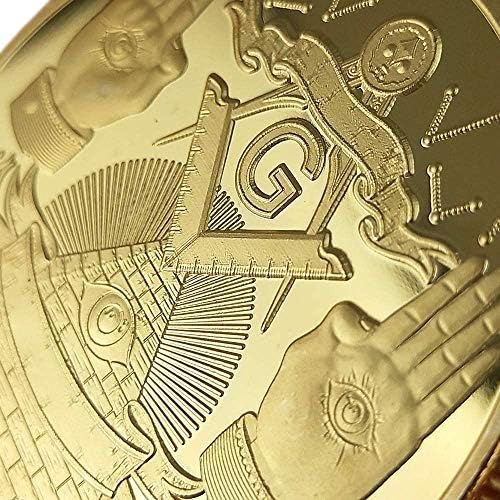 Монета Масонского повикване Позлатен за 3D дизайн на Масонската монети с Футляром