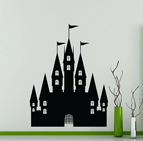 Стикер За Стена под формата на Замък, Vinyl Стикер, Принт, монтиран на стената Артистичен Дизайн, Детска Стая,