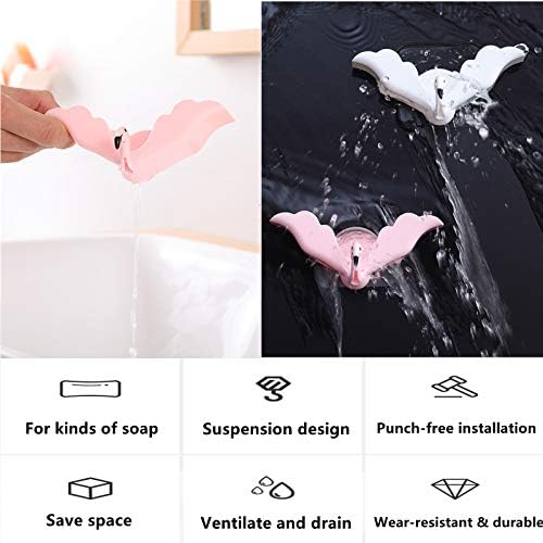 Препарат за съдове JEBVRPN с сливными дупки, Държач за сапун във формата на фламинго с куки, поставка за сапун
