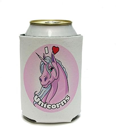 Графика и др I Love Heart Unicorns - Охладител за розови кутии с единорогом - Изолатор за напитки - Притежателя