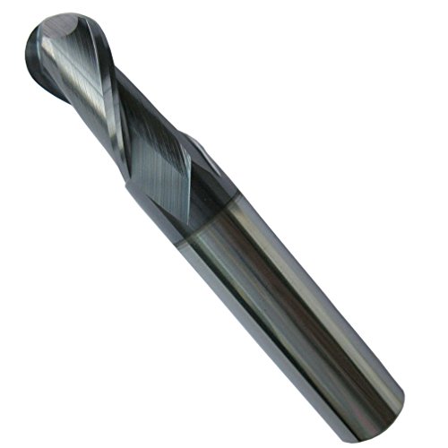 Челни фрези с отточна връх от карбид HRC45 с покритие, 2 Канала, Метрични, Диаметър на рязане от 4 мм Радиус (R2.0), диаметър джолан 4 мм