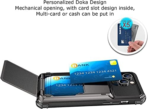 Чанта-портфейл KANGDD с панти капак за iPhone 14/14 Plus /14 Pro / 14 Pro Max, Монофонични устойчив на удари