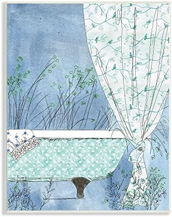 Елегантен Завеса за баня с флорални принтом Stupell Industries, дизайн Kamdon Kreations