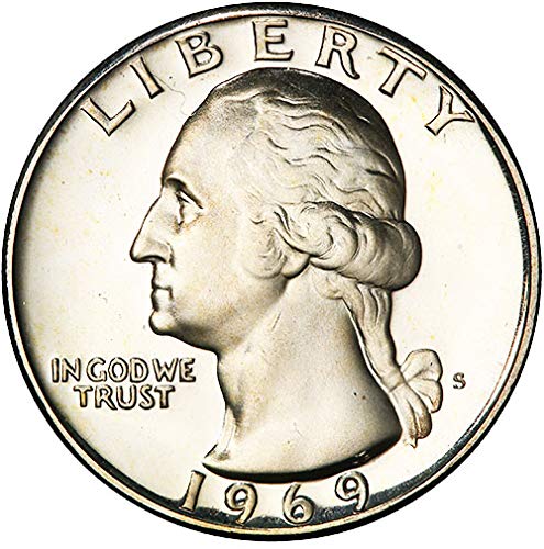 Монетен двор на САЩ, 1969 г Proof Washington Quarter Choice Без лечение