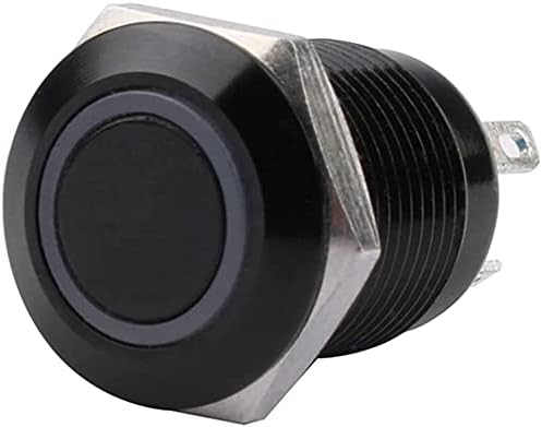 UNCASO 12 мм Водоустойчив Окисленный Черен Метален Бутон Превключвател с Led Лампа за Моментно Определяне на