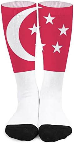 Чорапи Сингапурски Флаг Ежедневни Чорапи С Забавен 3D Принтом Цветни Меки Спортни Чорапи Tube Crew Socks Новости