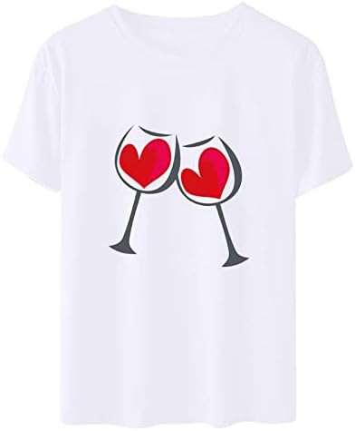 Лятна Есенна Риза за Дами 2023, Модни Памучен Тениска с Кръгло Деколте и Къс Ръкав, Графична Тениска за Почивка
