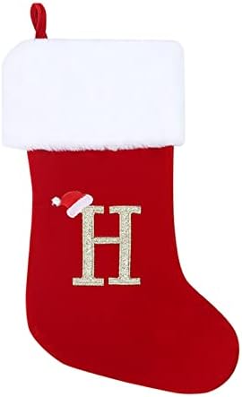 Коледни Витражи с Монограм, Коледни Чорапи, Чорапи, Класически Персонализирани Чорапи, Украса за семейни празници,