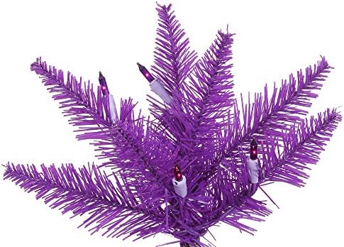 Изкуствена Коледна Елха Vickerman 6,5' от Лилава Яде, Виолетови Лампи с нажежаема Жичка с подсветка от твърди
