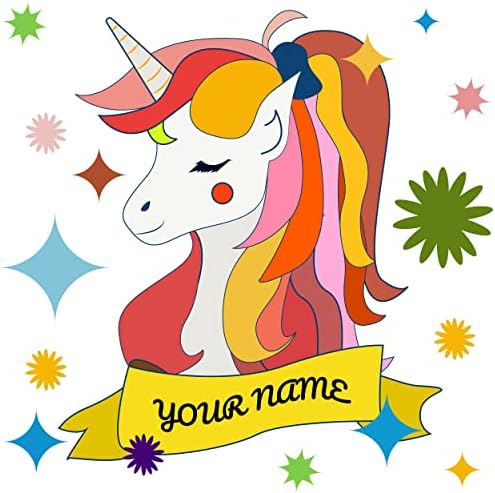 Потребителското си Име за момичета, Скъпа Колоритен стикер на стената във формата на Еднорог за украса на детска