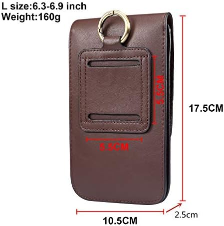 Чанта-кобур за мобилен телефон със щипка за колан и линия за колан [Магнитна закопчалка] Кожен калъф, Съвместим