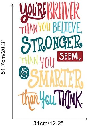 Колоритен Стикер на стената с Вдъхновяващи цитати - Ти си смел, отколкото мислите, по-Силен, Отколкото кажешься,