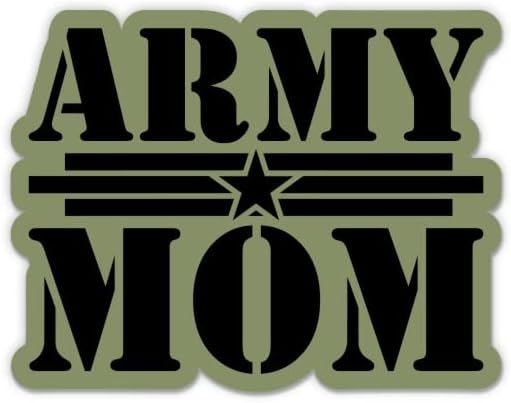 Етикети Army Мама Green - 2 опаковки по 3 на стикери - Водоустойчив винил за колата, телефон, бутилки с вода, лаптоп - Етикети Army Mom (2 опаковки)