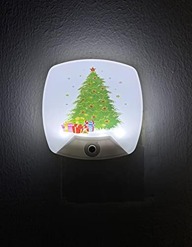 2 Опаковки - Мультяшная Коледно Дърво, Led Включване лека нощ за деца - монтиран на стената лампа, Сензор за