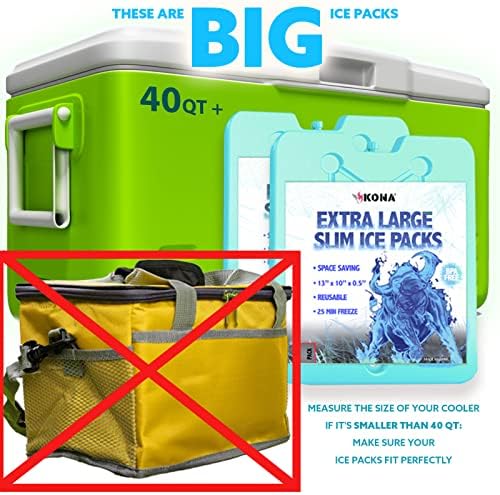 Пакети с лед е за хладилници - Големи, заемащи малко място - Леда не се изисква - за Многократна употреба, с дълъг живот (-5C) Големи Тънки торбички за замразяване е 10 x 13