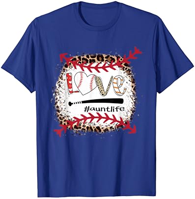 Тениска Love Baseball Aunt Тениска Baseball Aunt с Леопардовым Принтом, Бяла Тениска