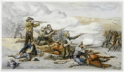 Битката за остров Бичерс - Репродукция на картина на Фредерик Ремингтона, Ръчно рисувани с маслени бои, Битката