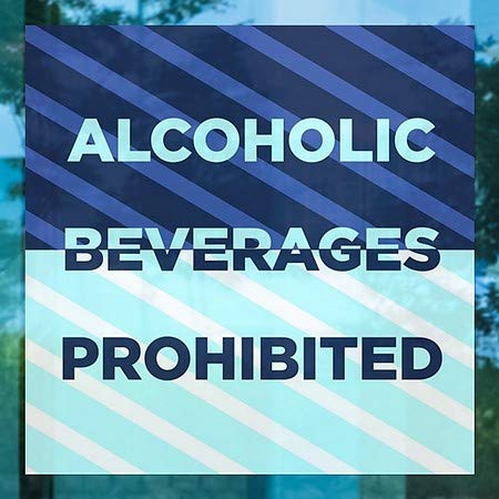 CGSignLab | Стикер на прозореца Алкохолни напитки са забранени - Сини ленти | 5 x5