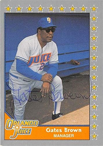 Склад на автографи 587025 Бейзболна картичка Гейтс Браун с автограф - 1990 Тихоокеанския Висша лига - №199 Орландо